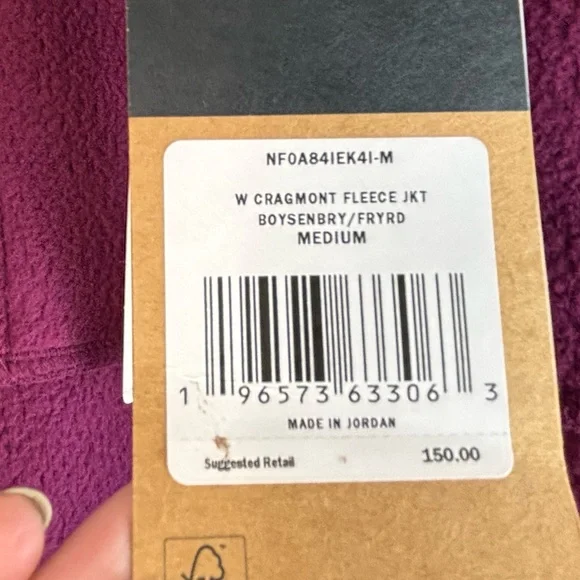 NWT The North Face Cragmont Purple Fleece Jacket size medium winter coat - Picture 14 of 16